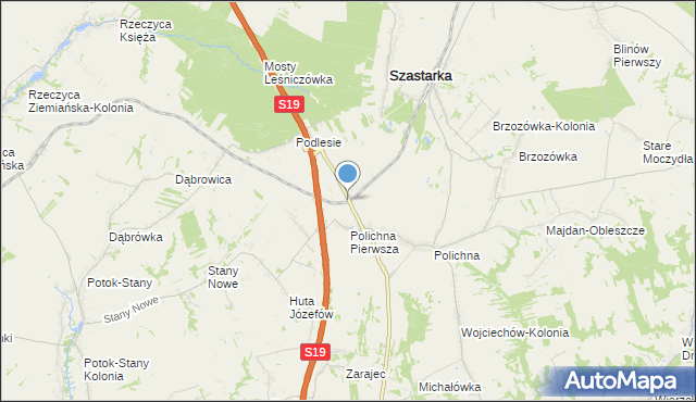 mapa Polichna Kraśnicka, Polichna Kraśnicka na mapie Targeo